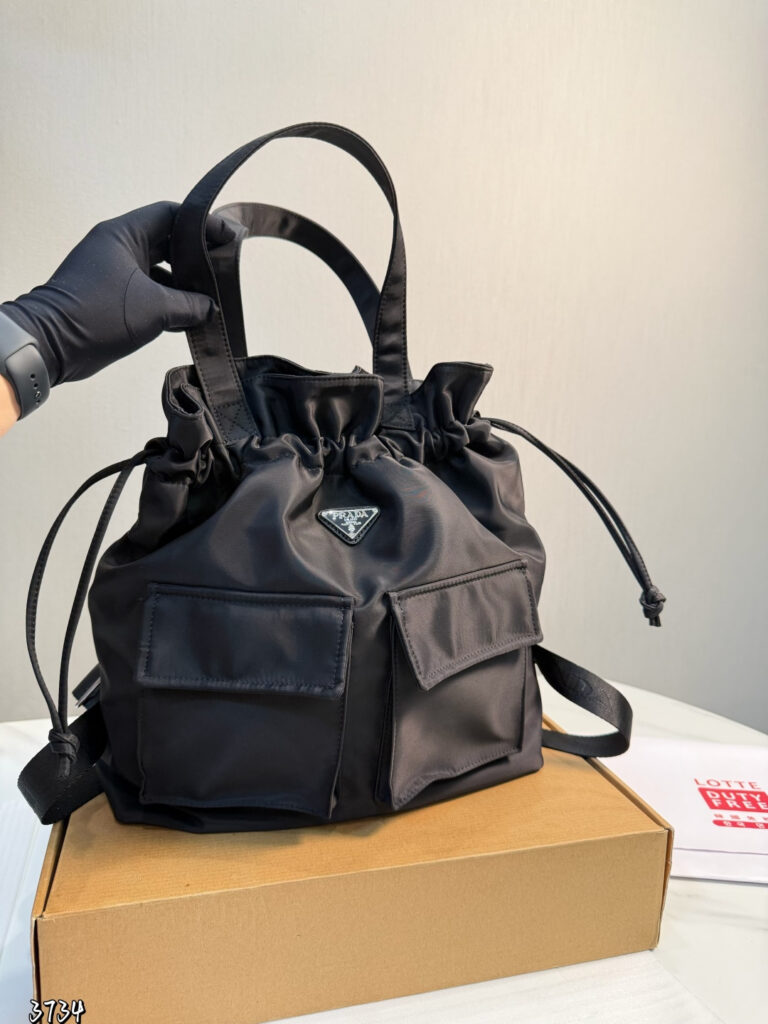 Prada 15 Black Nylon Crossbody Bag 38 cm editorial product context 2