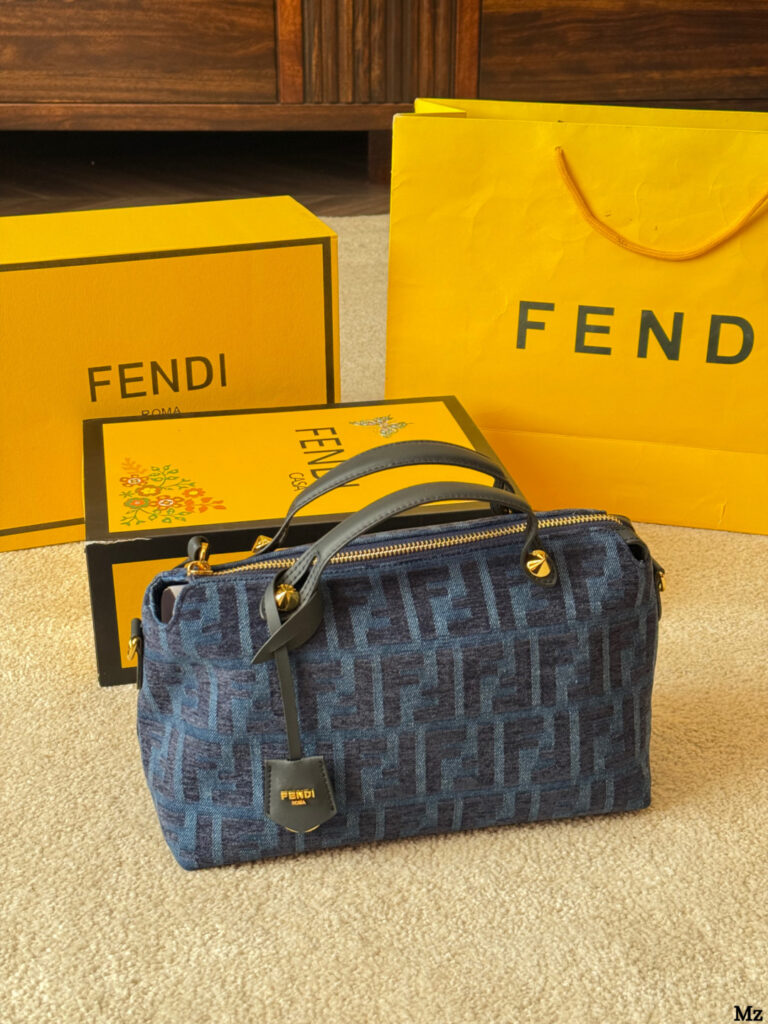 Fendi Cuoio Small Black Calfskin Leather Clutch editorial product context 2