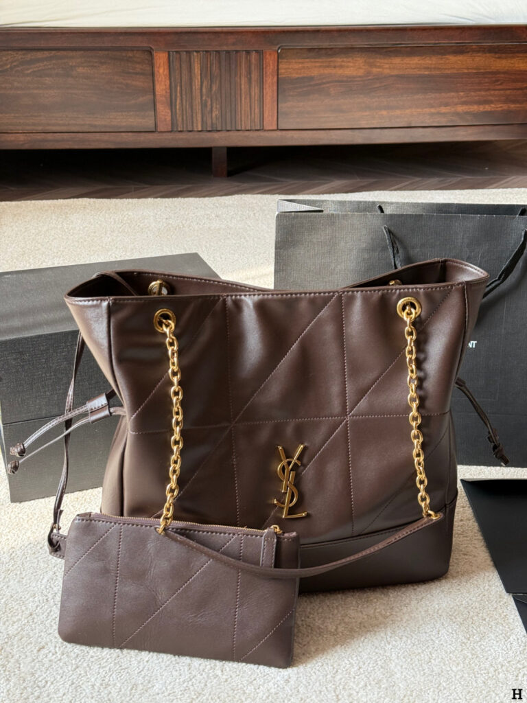 Saint Laurent Jamie Pochon 35 Black Calfskin Leather Clutch editorial product context 2