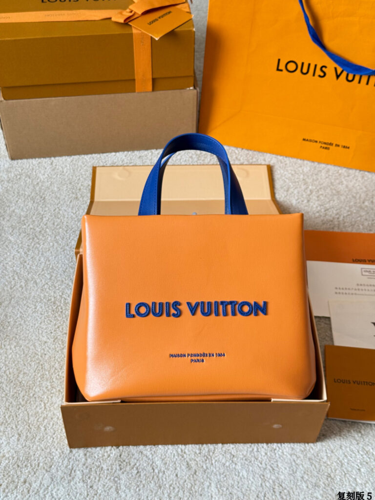 Louis Vuitton Mini Shopper Pharrell Williams Saffron Blue Calfskin Leather editorial product context 2