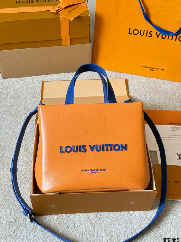 Louis Vuitton Mini Shopper Pharrell Williams Saffron Blue Calfskin Leather editorial product context 1