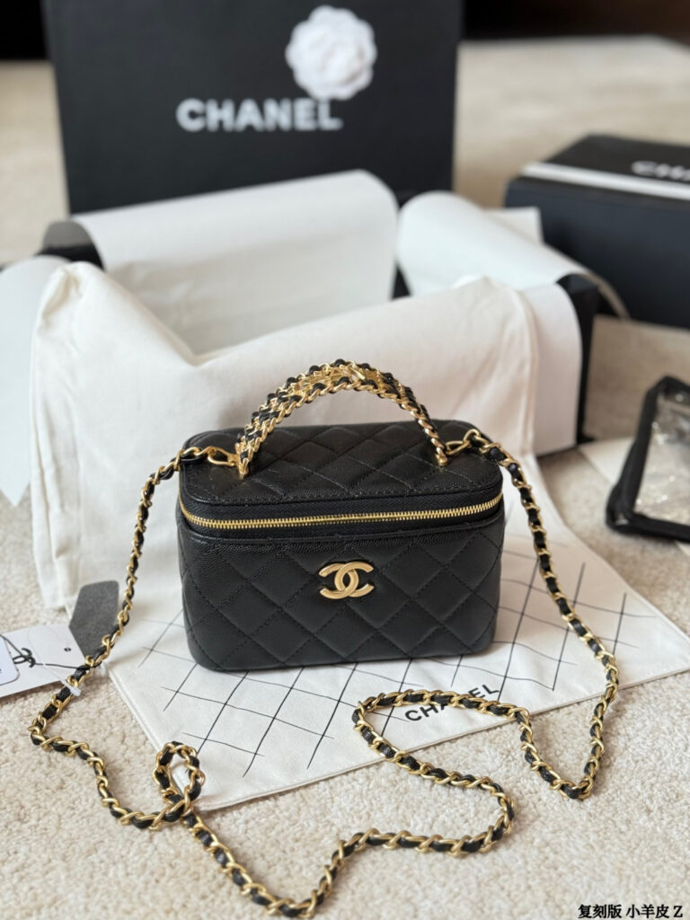 Chanel Logo Black Calfskin Leather Crossbody Bag 16 cm editorial product context 1