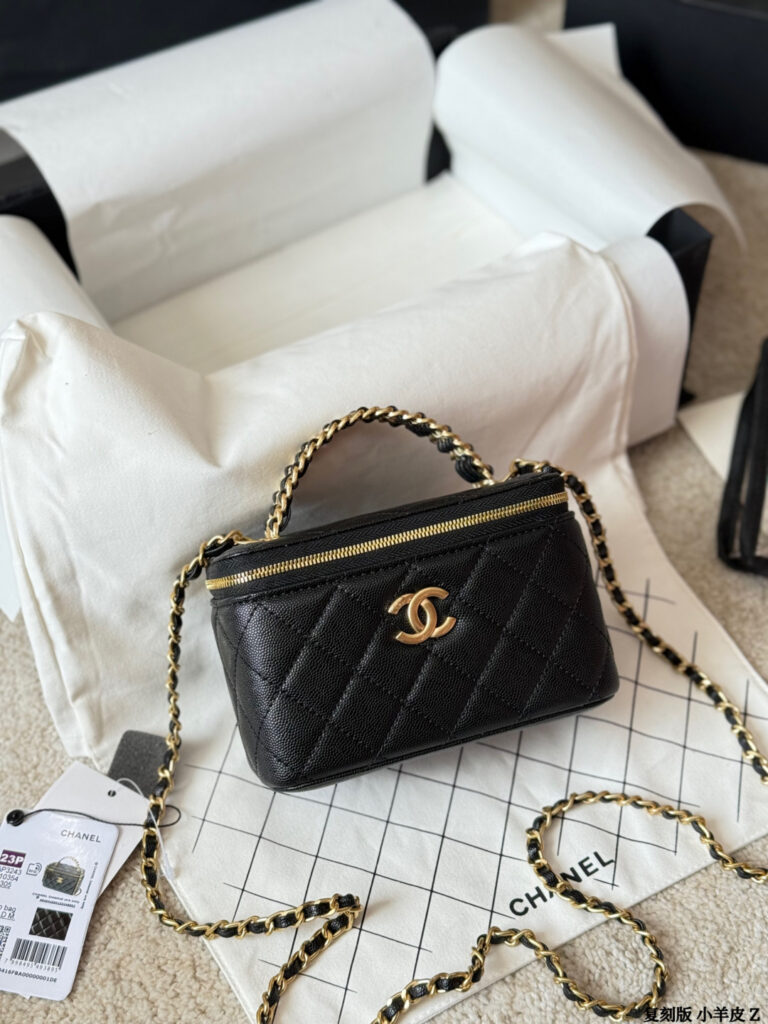 Chanel Logo Black Calfskin Leather Crossbody Bag 16 cm editorial product context 2