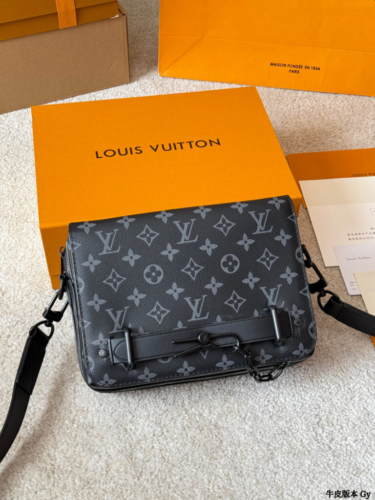 Louis Vuitton Steamer Monogram Okt Black Calfskin Leather Crossbody Bag 23 x editorial product context 3