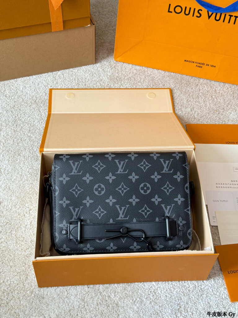 Louis Vuitton Steamer Monogram Okt Black Calfskin Leather Crossbody Bag 23 x editorial product context 2