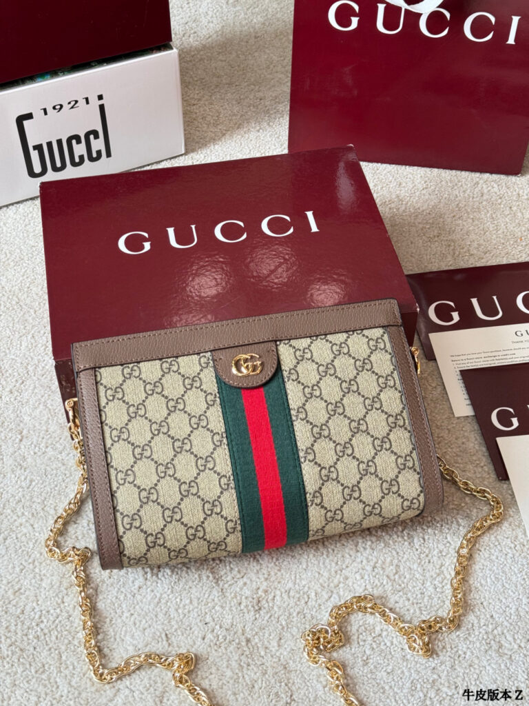 Gucci Ophidia Gg Supreme 25 Small Red Calfskin Leather Crossbody Bag 18 cm editorial product context 2