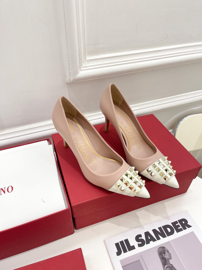 Valentino Rockstud Alcove Kidskin and Patent Leather Pumps editorial product context 1