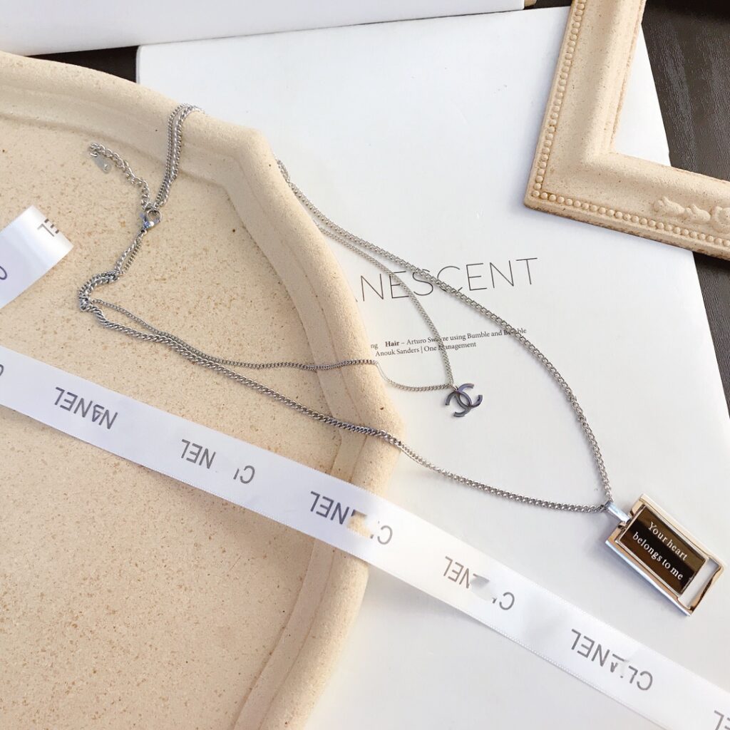Designer Black Necklace editorial product context 3