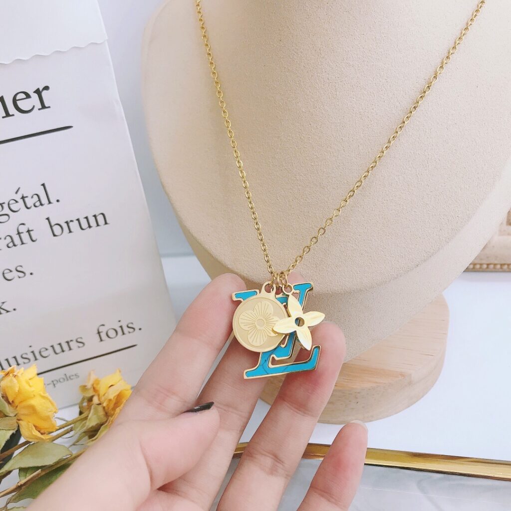 Designer Blue Necklace editorial product context 2
