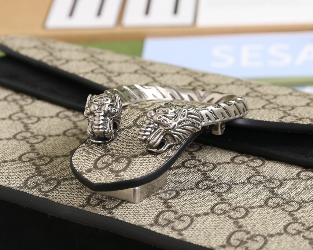 Gucci Silver Canvas Belt editorial product context 1