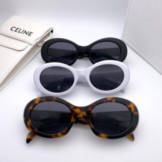 Celine Iconic oval frame featuring bold acetate Mini