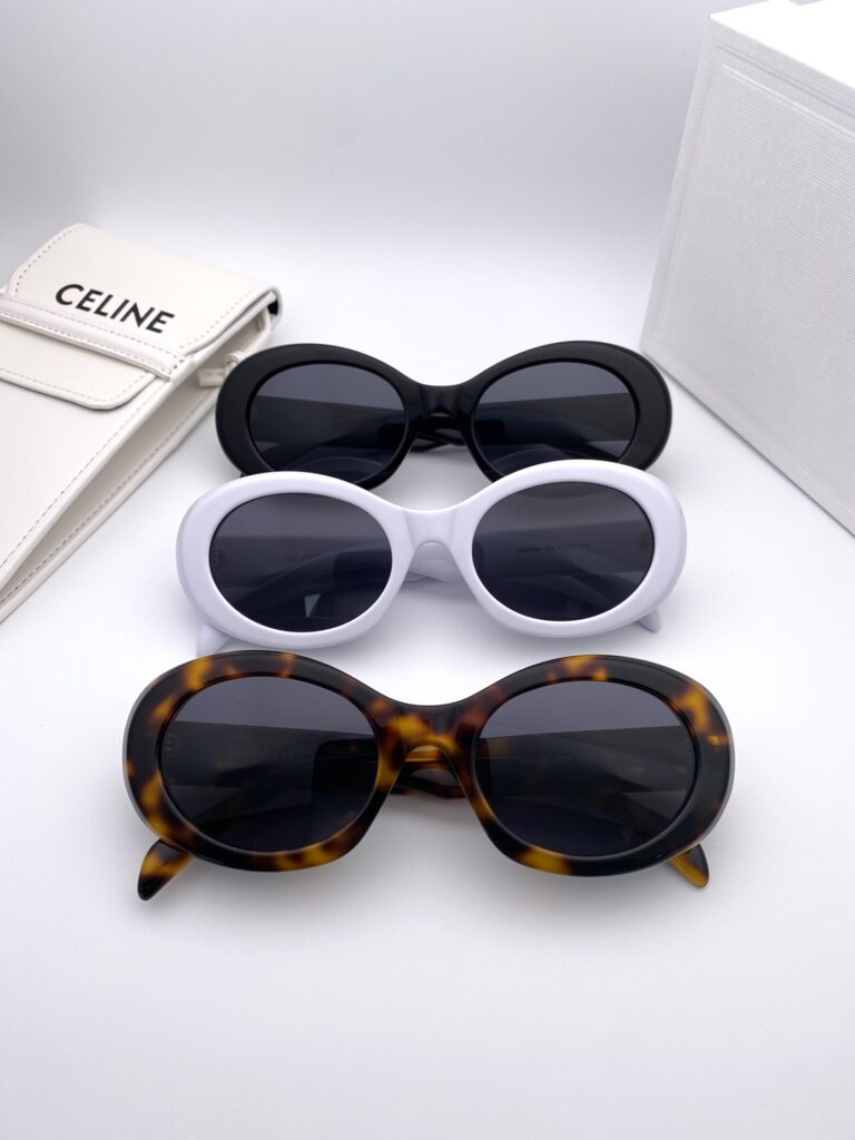 Celine Iconic Oval Frame Featuring Bold Acetate Mini Black Ring editorial product context 1