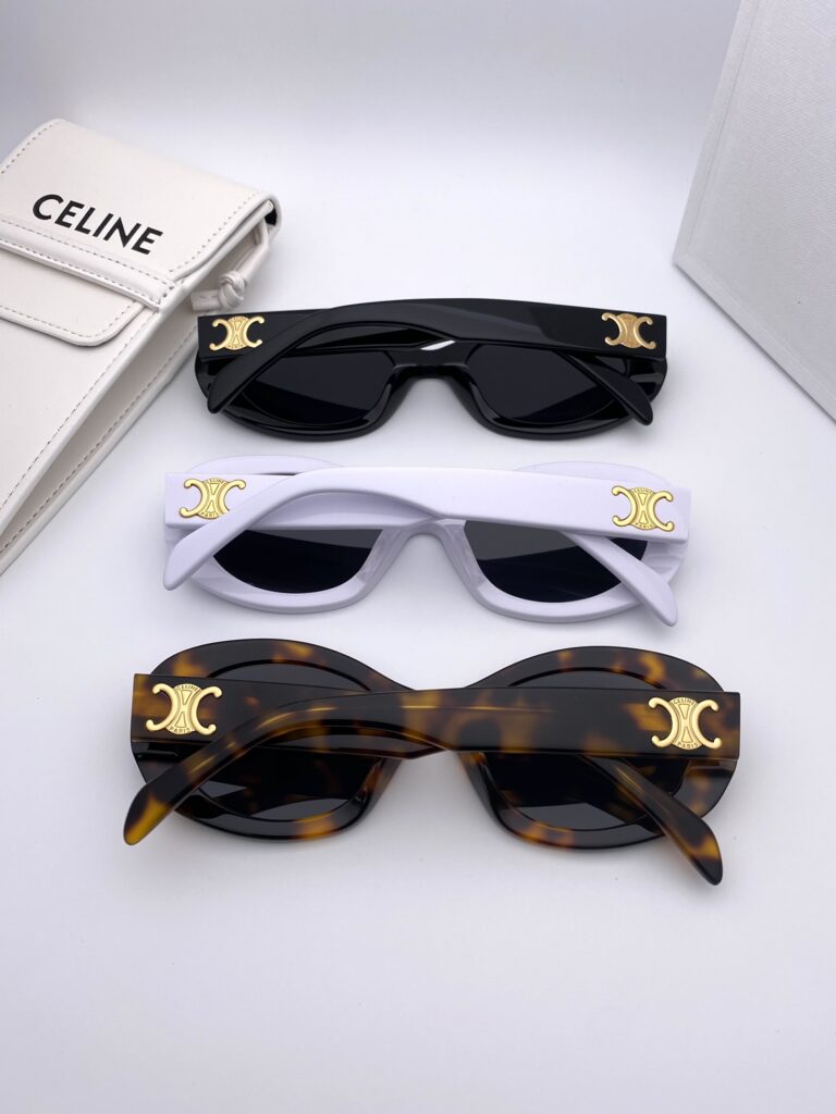 Celine Iconic Oval Frame Featuring Bold Acetate Mini Black Ring editorial product context 2