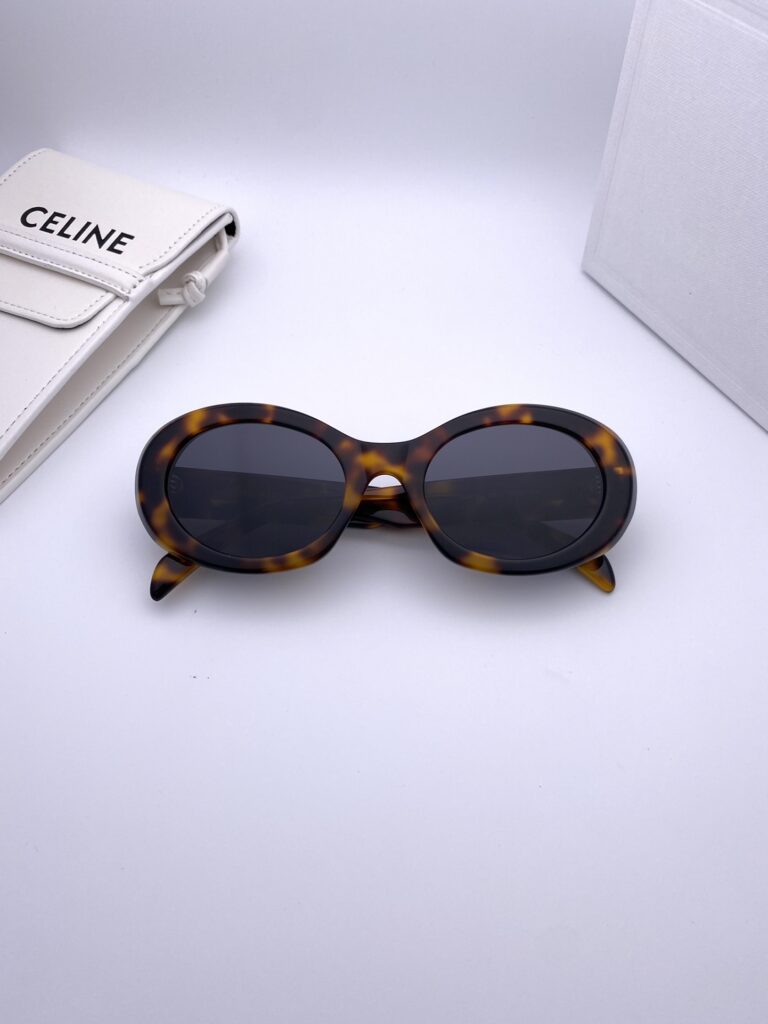 Celine Iconic Oval Frame Featuring Bold Acetate Mini Black Ring editorial product context 3