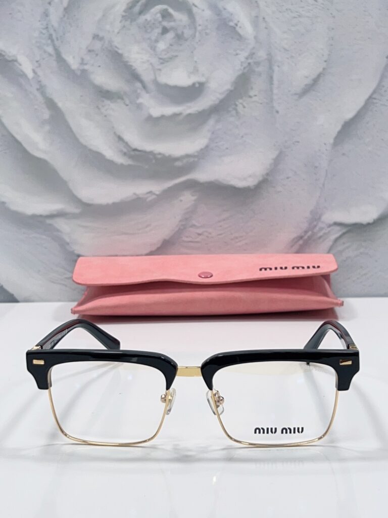 Miu Miu Eyeglasses Black Leather Ring editorial product context 3