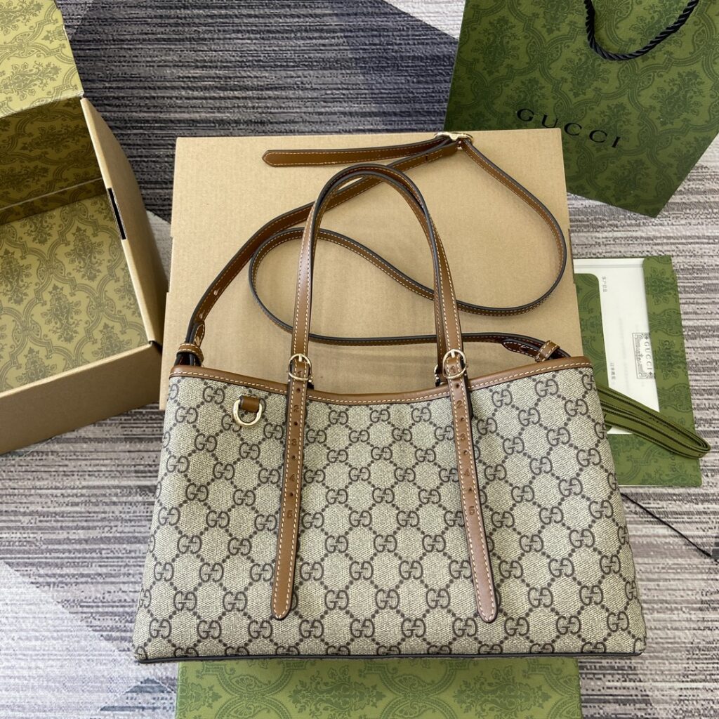 Gucci Brown Leather Shoulder Bag editorial product context 1