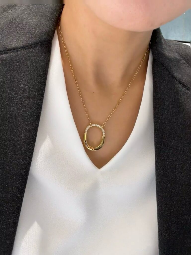 Designer Lock Necklace editorial product context 3