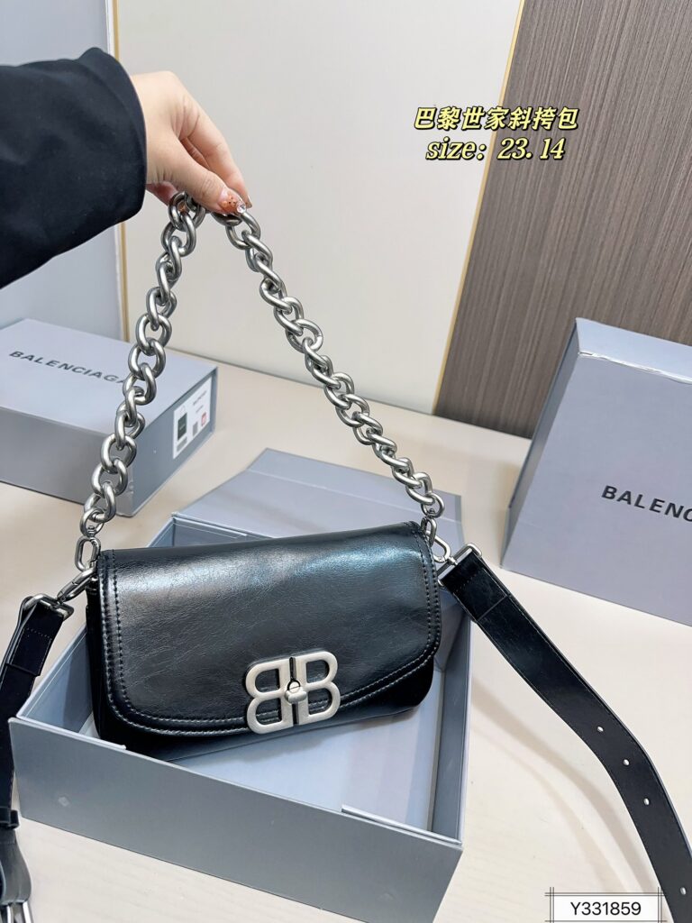 Balenciaga Bb Soft Flap Crush 23 Silver Bag editorial product context 2