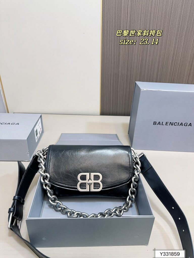 Balenciaga Bb Soft Flap Crush 23 Silver Bag editorial product context 1