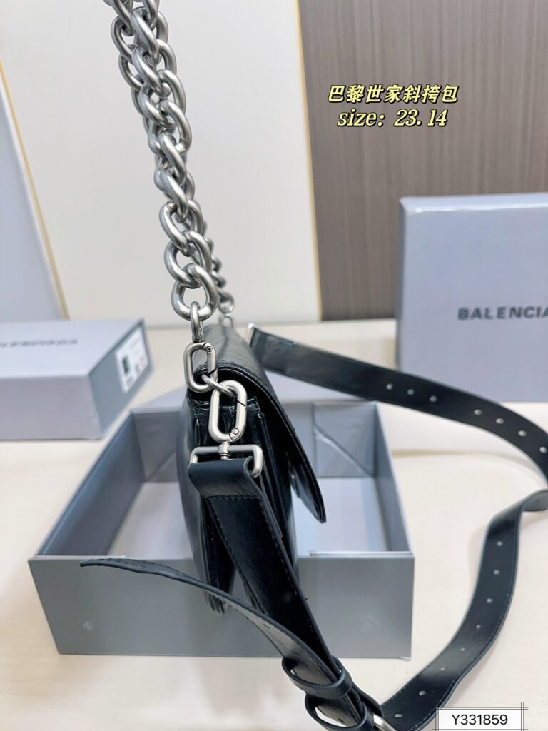 Balenciaga Bb Soft Flap Crush 23 Silver Bag editorial product context 3