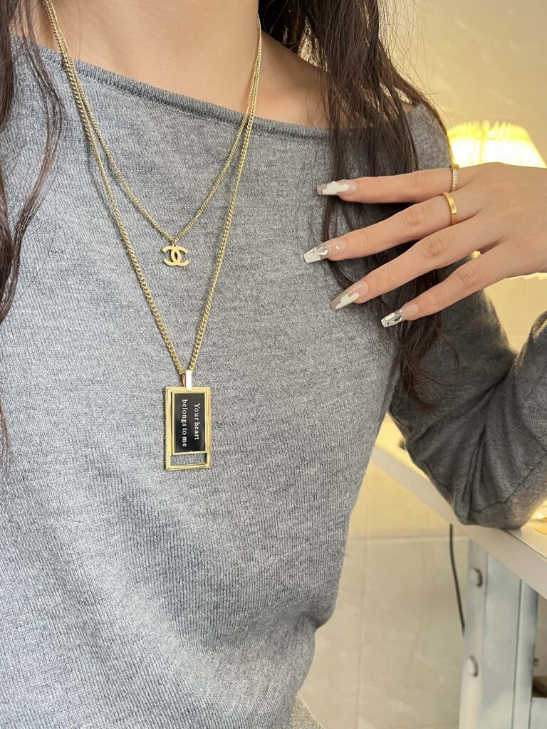 Designer Black Necklace editorial product context 2