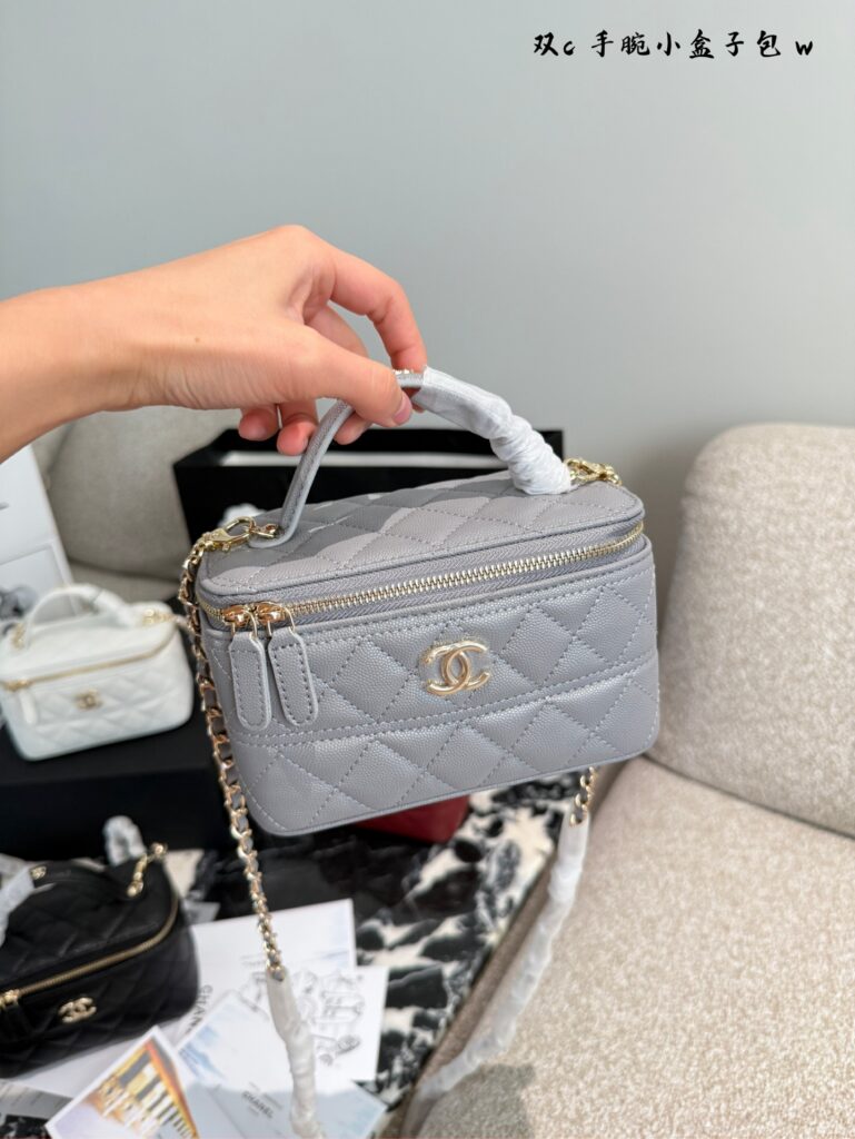 Chanel Logo .5 Gold Leather Bag 9 x 8 cm editorial product context 3