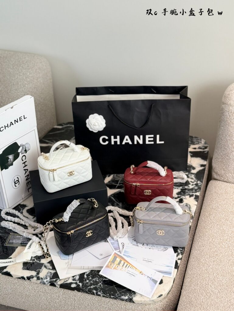 Chanel Logo .5 Gold Leather Bag 9 x 8 cm editorial product context 1