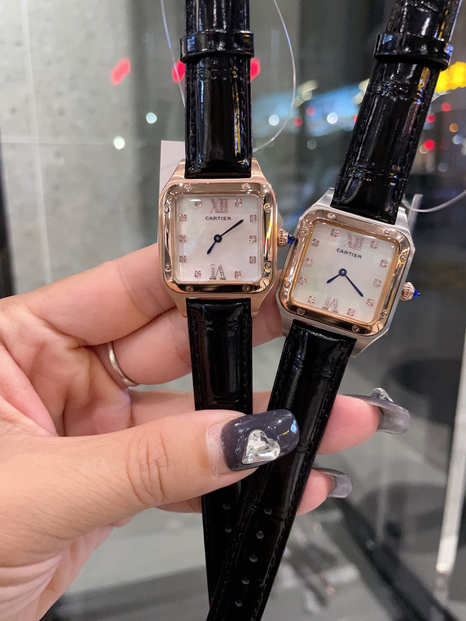 Cartier Santos Dumont AN elegant timepiece featuring Leather