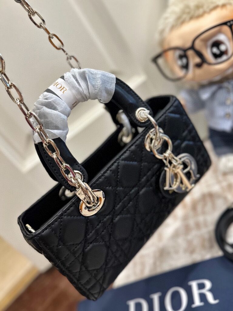 Dior Lady Gold Leather Handbag editorial product context 2
