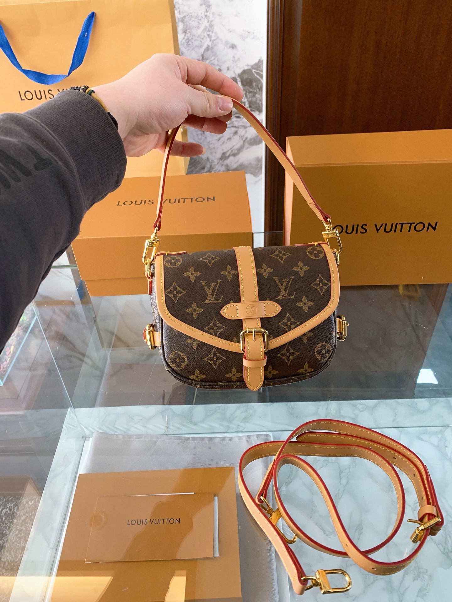 Louis Vuitton p120 20 15 Saumur BB Mini Crossbody Bag