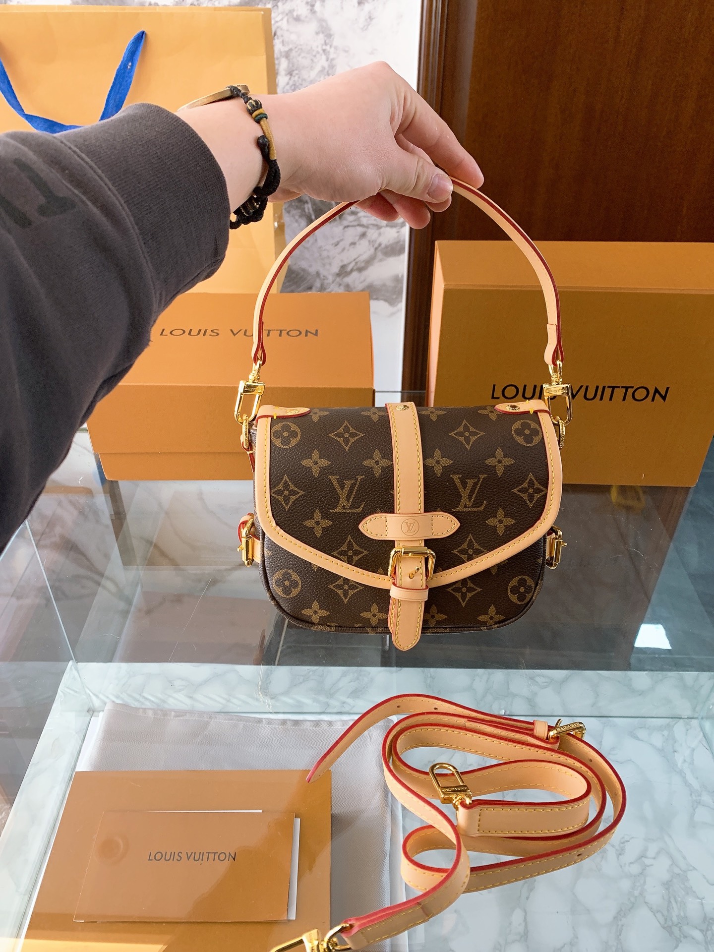Louis Vuitton p120 20 15 Saumur BB Mini Crossbody Bag