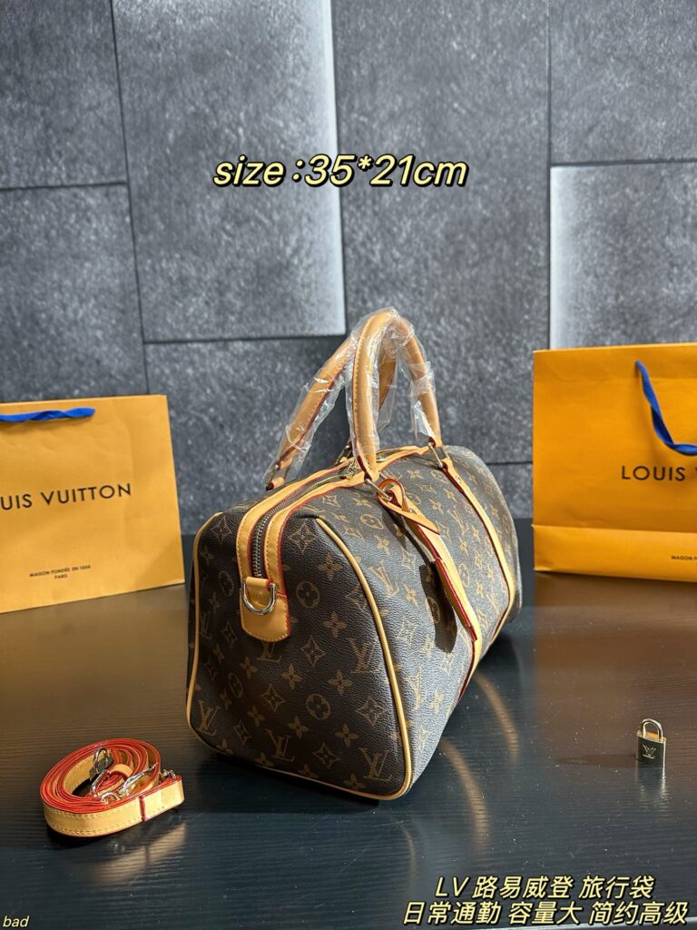 Louis Vuitton Keepall Leather Bag 35 x 21 cm editorial product context 3