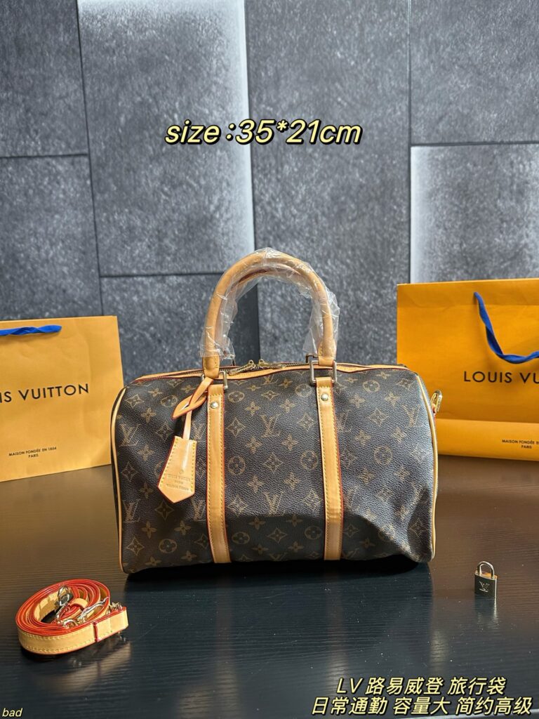 Louis Vuitton Keepall Leather Bag 35 x 21 cm editorial product context 2