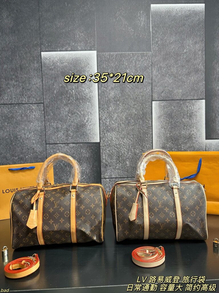 Louis Vuitton Keepall Leather Bag 35 x 21 cm editorial product context 1