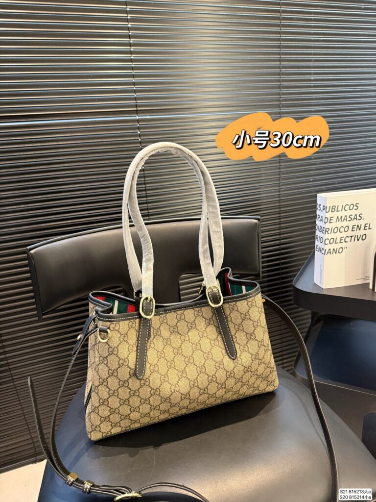 Gucci Emblem Small Red Tote Bag editorial product context 3