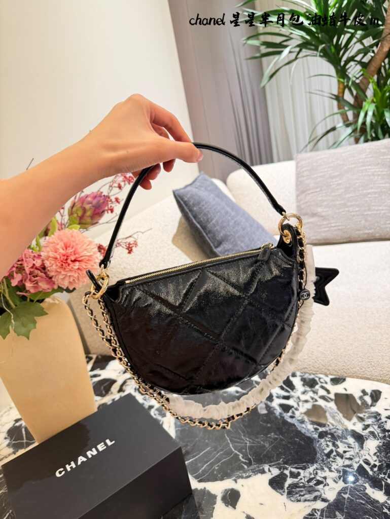 Chanel Black Calfskin Leather Crossbody Bag 20 cm editorial product context 3