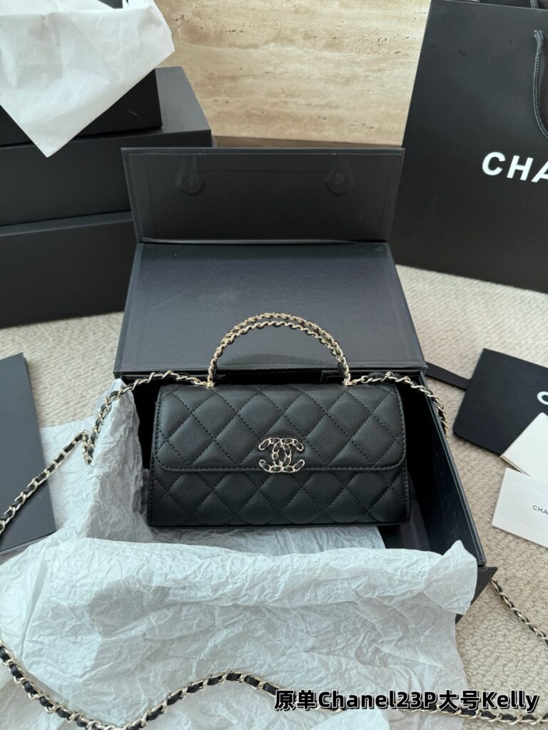Chanel Kelly Black Leather Crossbody Bag editorial product context 1