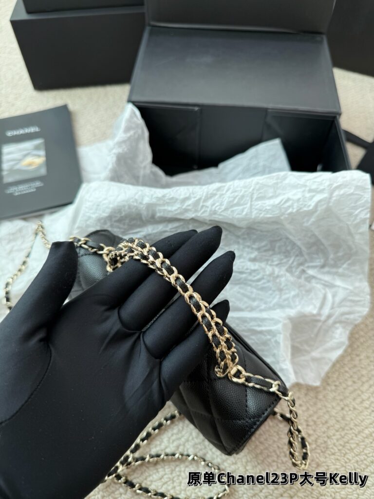 Chanel Kelly Black Leather Crossbody Bag editorial product context 2