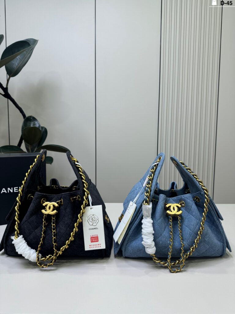 Chanel Blue Denim Tote Bag editorial product context 1