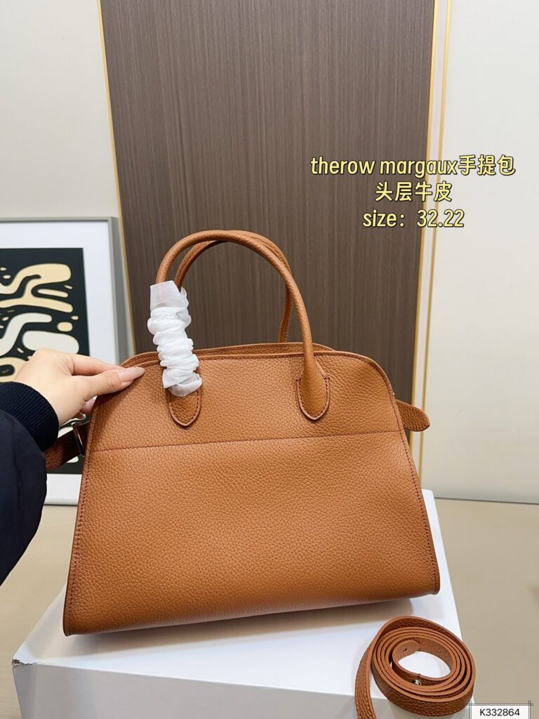 Designer The Row Margaux Leather Handbag 32 x 22 cm editorial product context 2