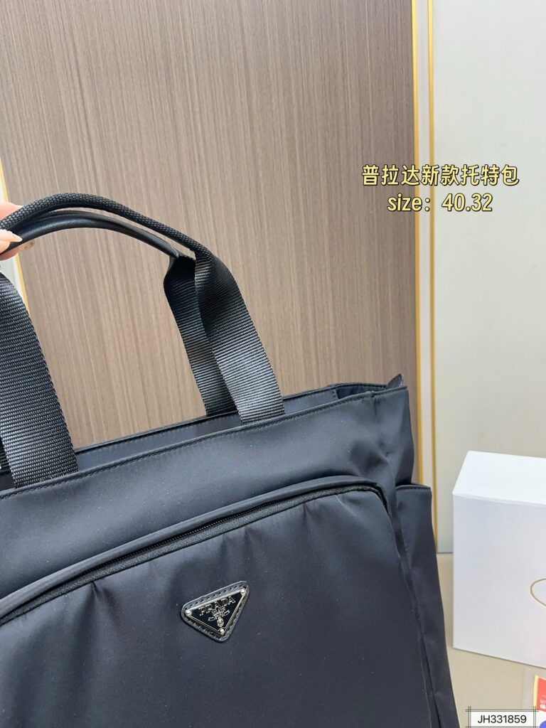 Prada Black Tote Bag editorial product context 3