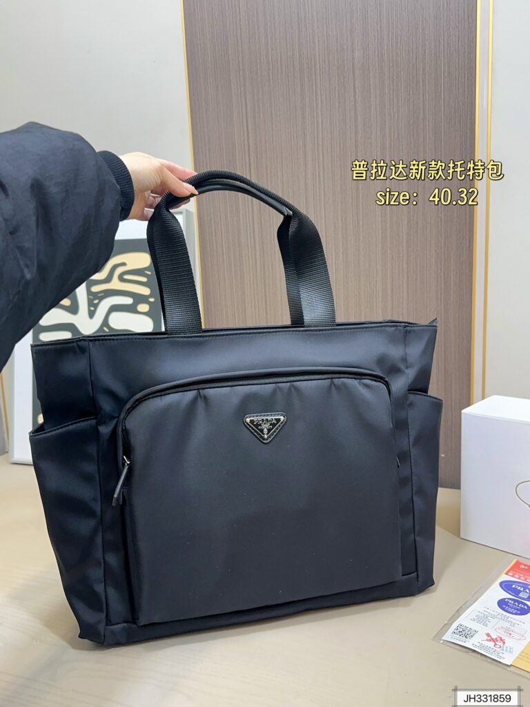 Prada Black Tote Bag editorial product context 2