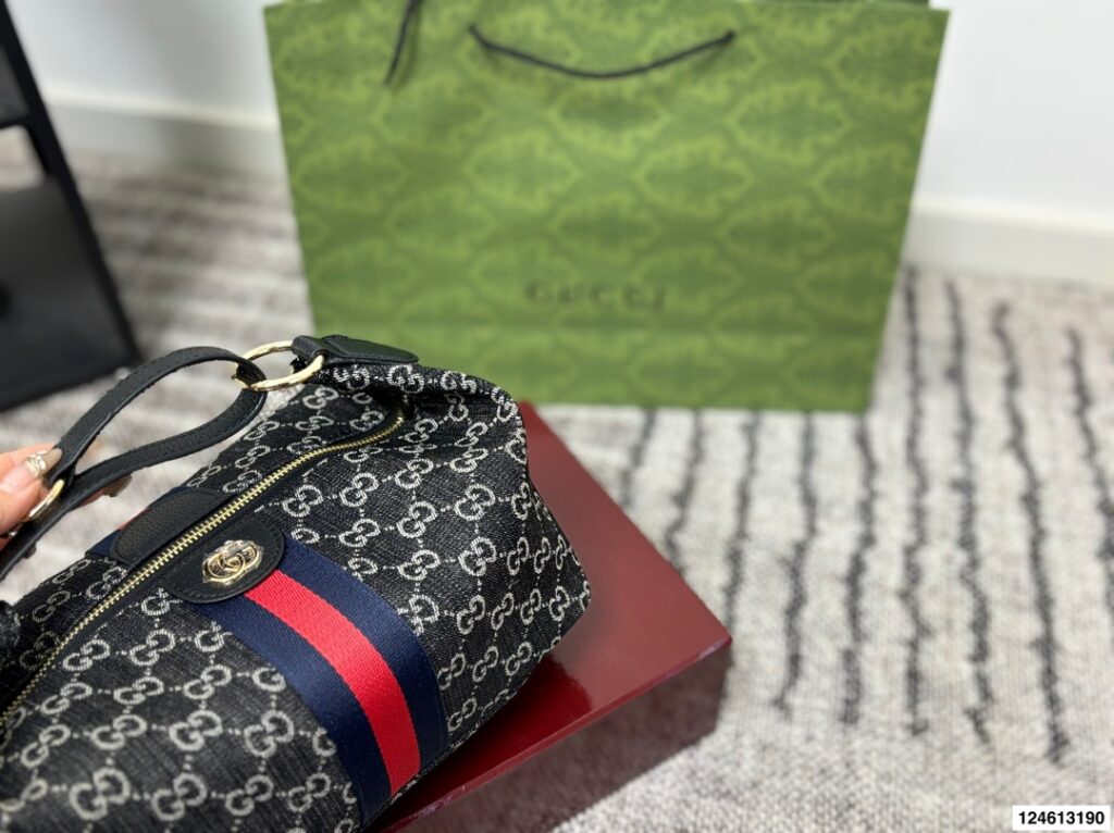 Gucci Gg Supreme Red Canvas Crossbody Bag editorial product context 2
