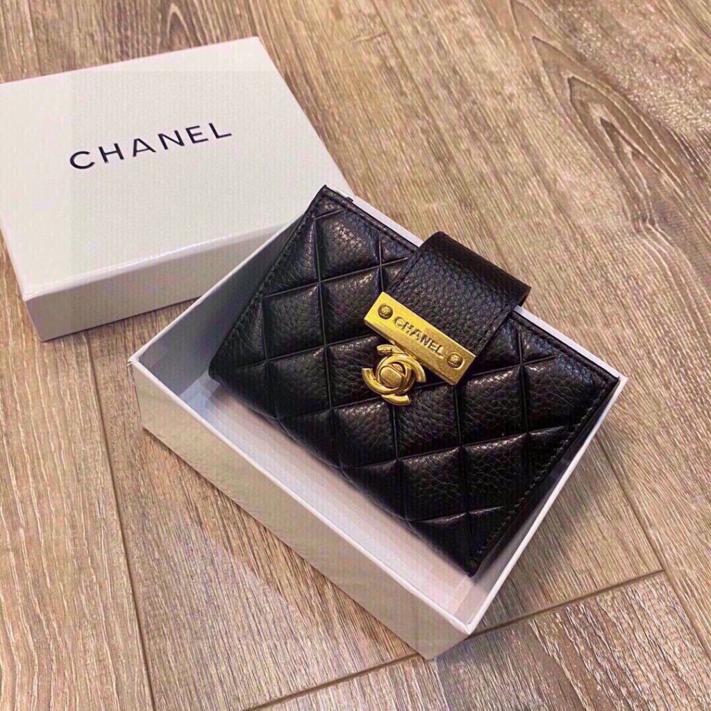 Designer Black Leather Wallet 12 x 10 cm editorial product context 2