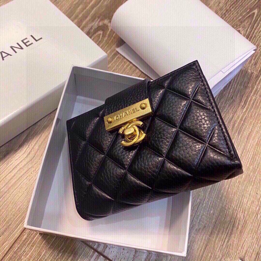 Designer Black Leather Wallet 12 x 10 cm editorial product context 3