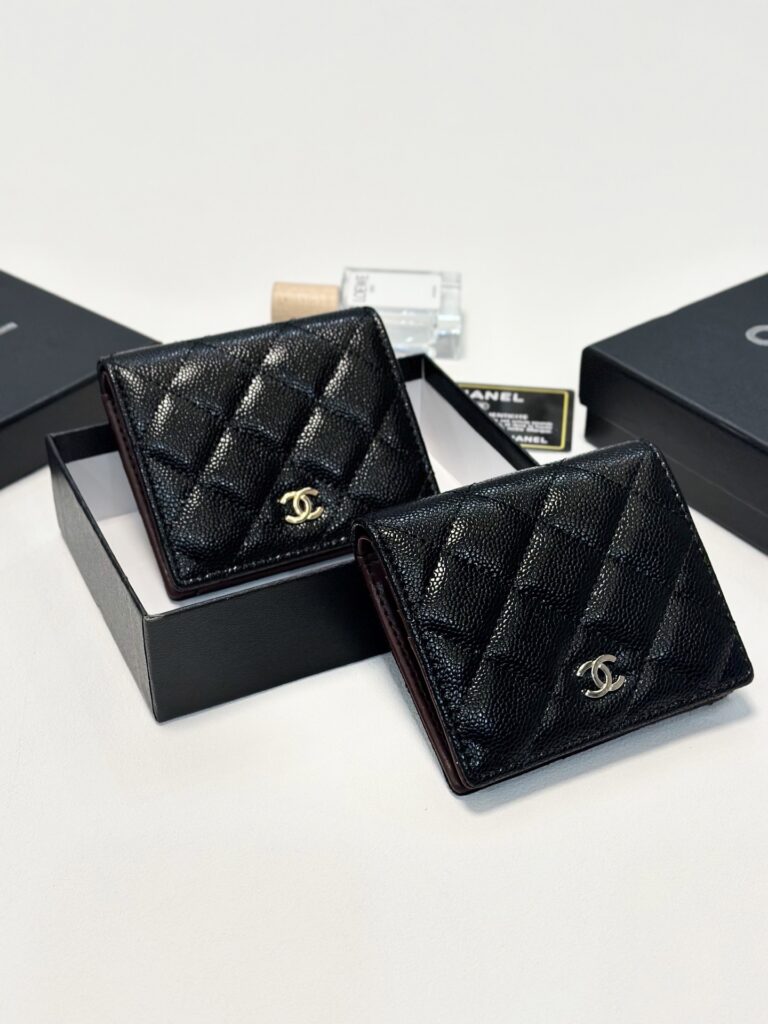 Chanel Black Leather Card Holder 11 x 9 cm editorial product context 1