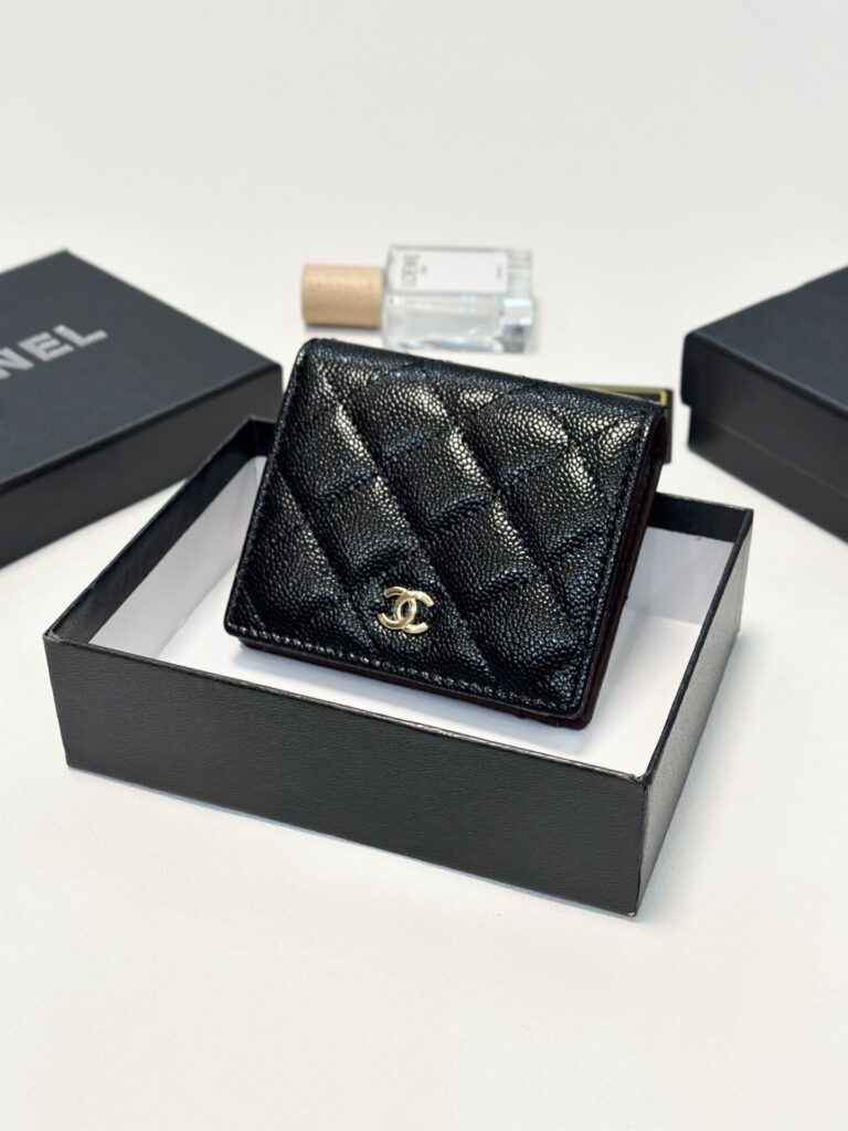 Chanel Black Leather Card Holder 11 x 9 cm editorial product context 3