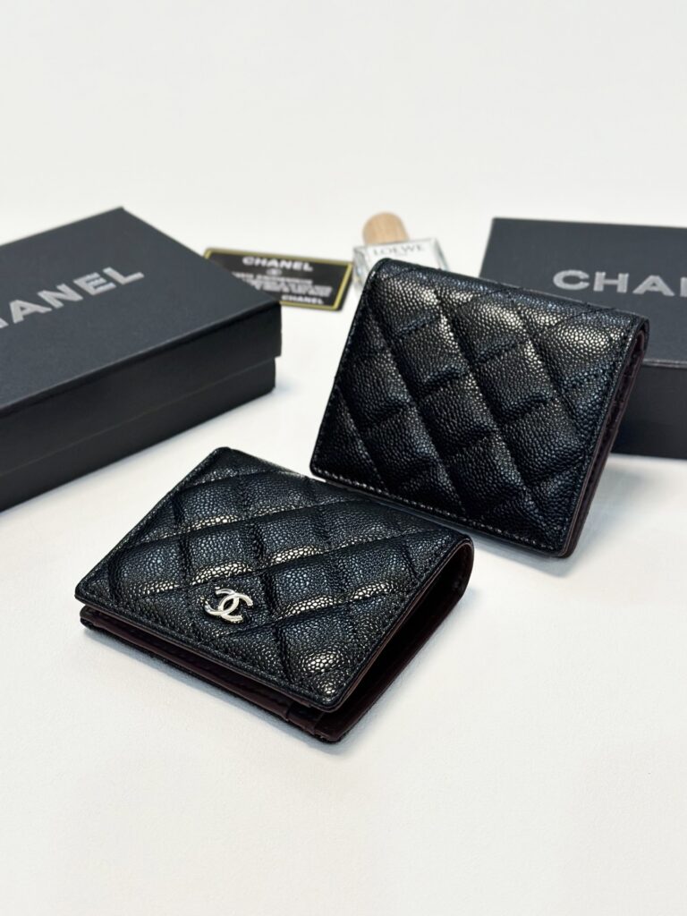 Chanel Black Leather Card Holder 11 x 9 cm editorial product context 2