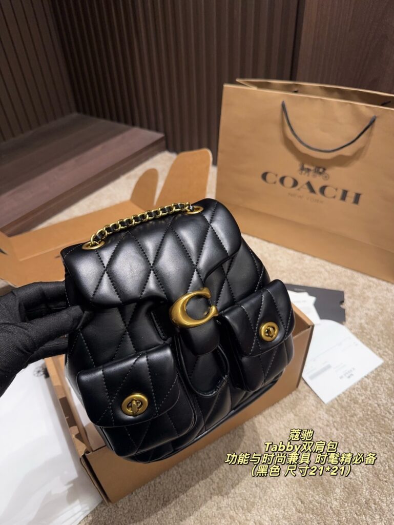 Coach Tabby Napa Black Lambskin Leather Backpack 21 x 21 cm editorial product context 2