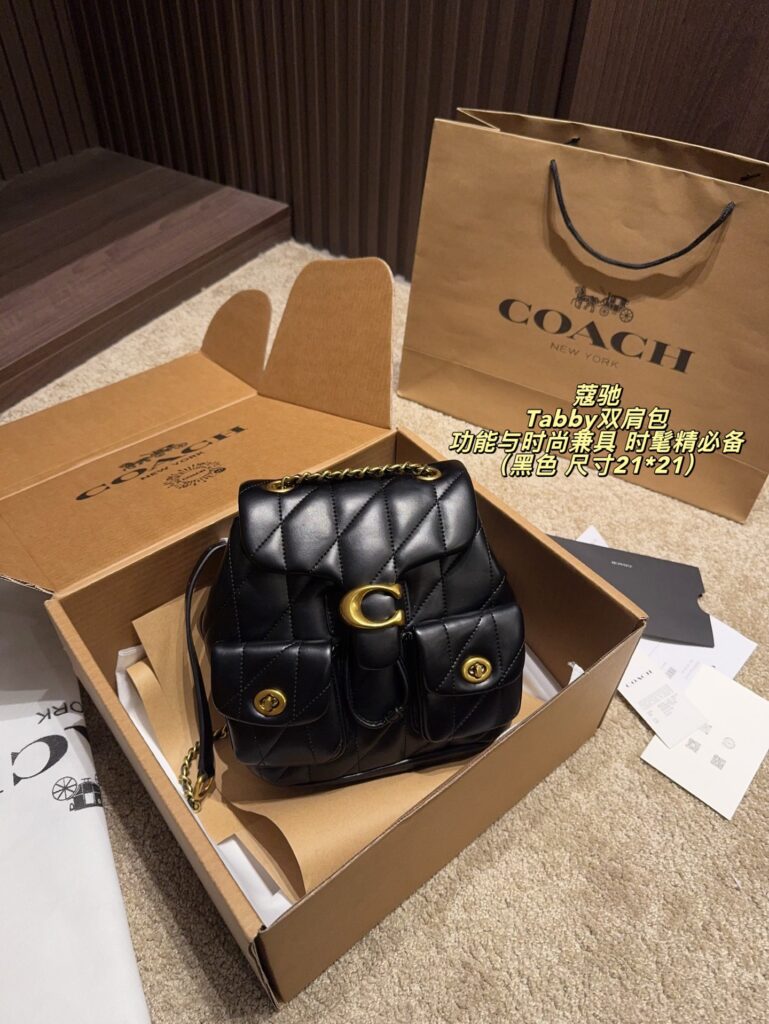 Coach Tabby Napa Black Lambskin Leather Backpack 21 x 21 cm editorial product context 1